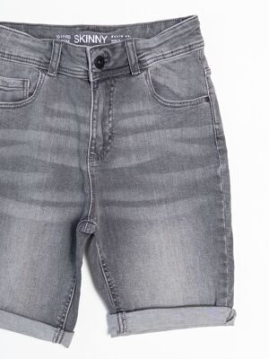 Шорты джинсовые для мальчика с утягивающей резинкой в поясе с карманами/молния/пуговица цвет серый  рост 146 см Primark