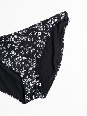 Плавки бикини на полной подкладке цвет черный/белые цветы размер EUR 50 (rus 56) H&M