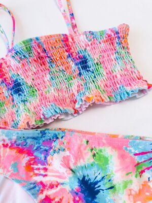 Купальник раздельный для девочки верх купальника из жатой ткани + трусы плавки разноцветный рост 146 см Primark