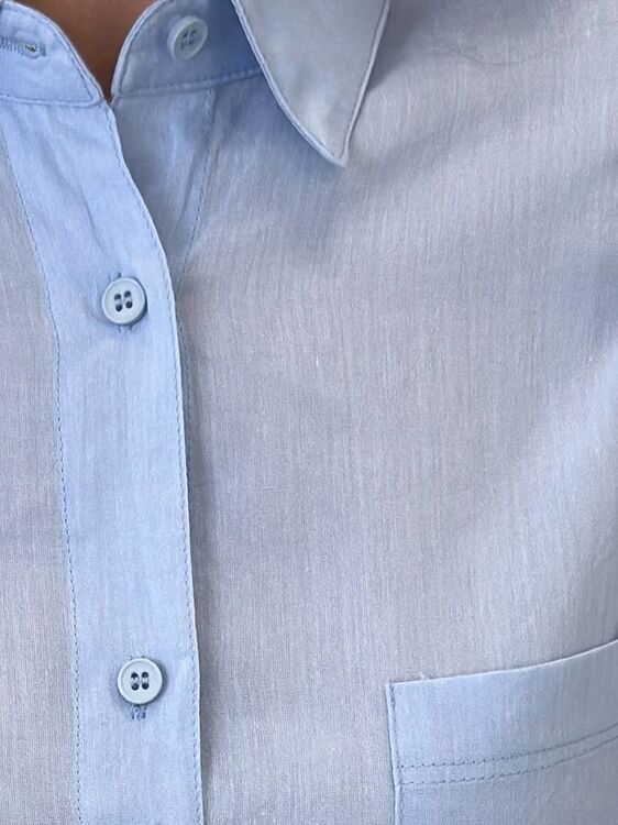 Рубашка цвет голубой onesize (подходит на rus 42-46) (9091)