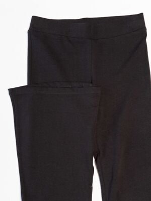Брюки из хлопкового трикотажа для девочки клеш от колена цвет черный на рост 146 см 11 лет H&M