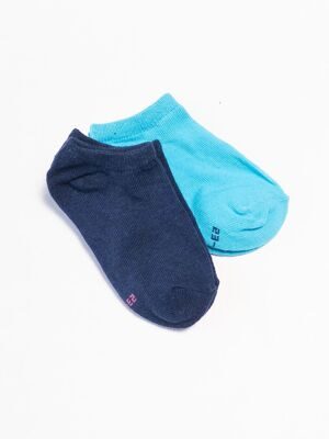 Носки хлопковые короткие для девочки комплект из 2 пар цвет синий/голубой длина стопы 14-16 см размер обуви 23-25 OVS