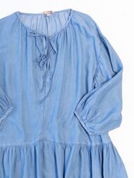 Платье из лиоцелла женское рукав 3/4 на завязках с пуговицами на рукавах цвет синий размер eur 2XL (rus 56-62) H&M
