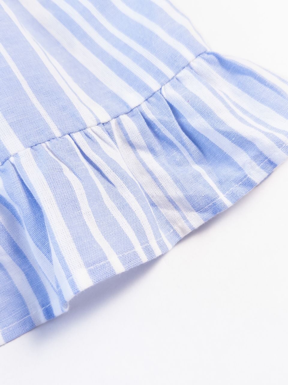 Блуза хлопковая сзади на пуговицах цвет голубой/белая полоска на рост 104 см 3-4 года Primark