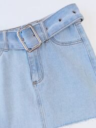Юбка джинсовая с ремнем цвет светло-голубой размер EUR 32 (rus 36) Primark