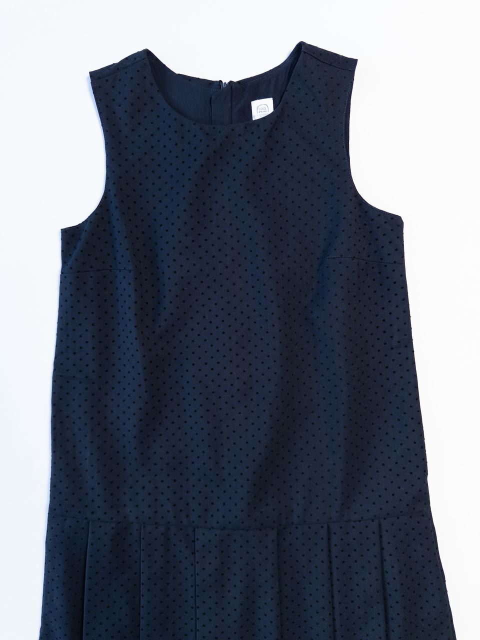 Платье из костюмной ткани на подкладке сзади на молнии цвет темно-синий/горошек на рост 152 см Cool club