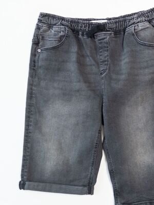 Шорты джинсовые с утягивающим шнурком в поясе цвет темно-серый рост 170 см (rus S) RESERVED