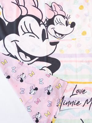 Комплект постельного белья двухсторонний пододеяльник на пуговицах размер 130х200 + наволочка 1 шт размер 48х73 цвет белый/розовый принт Mickey Mouse Primark