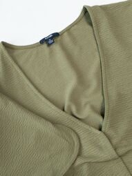 Платье из эластичной ткани в поясе резинка цвет зеленый хаки размер EUR XL 46-48 (rus 52-54) KIABI
