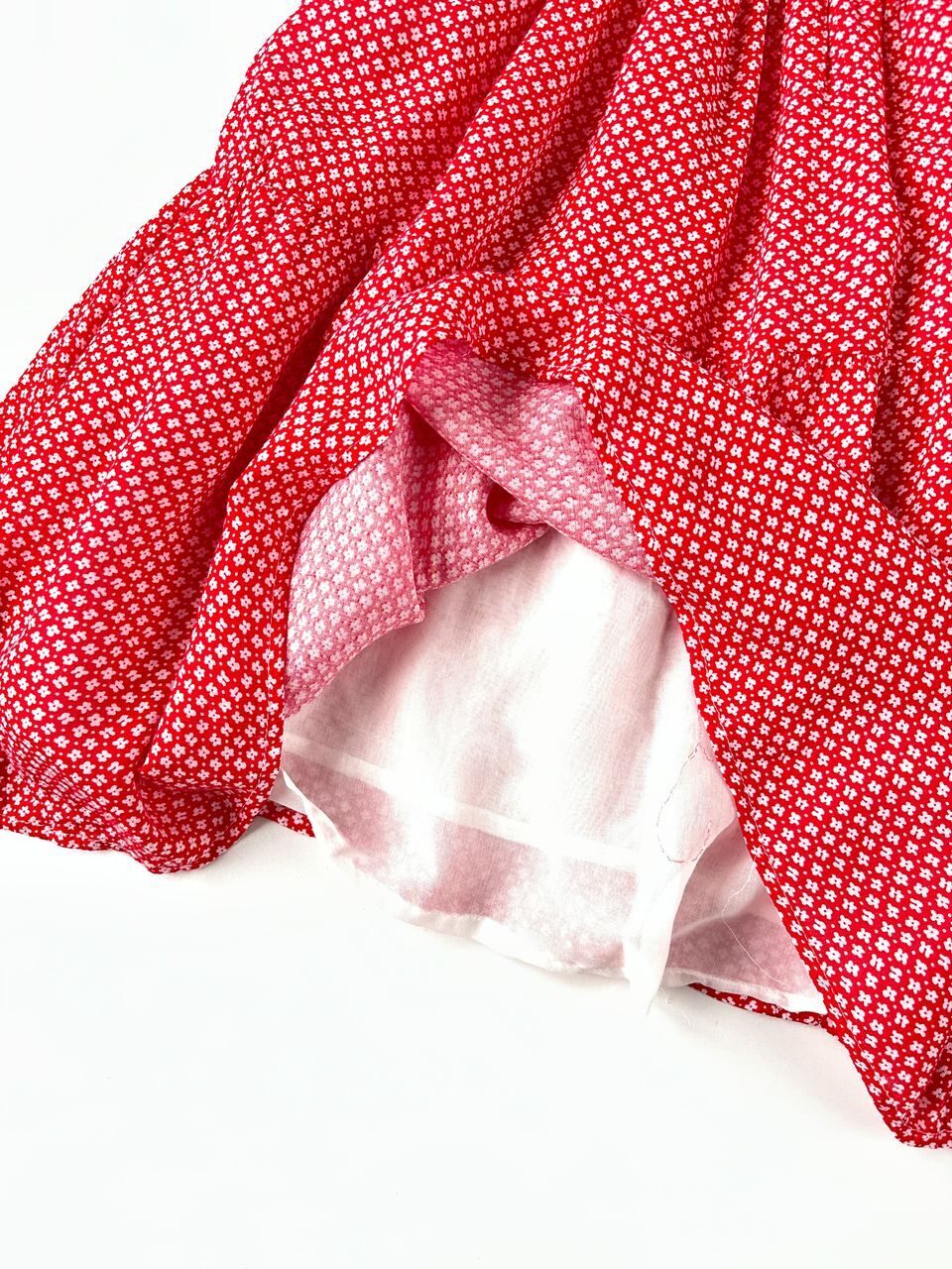 Платье на бретелях на подкладке красное с принтом цветы на рост 158 см Primark