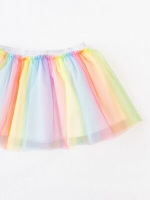 Юбка фатиновая для девочки в поясе блестящая резинка на подкладке разноцветная  рост 74 см ПОТ 21.5 см Primark