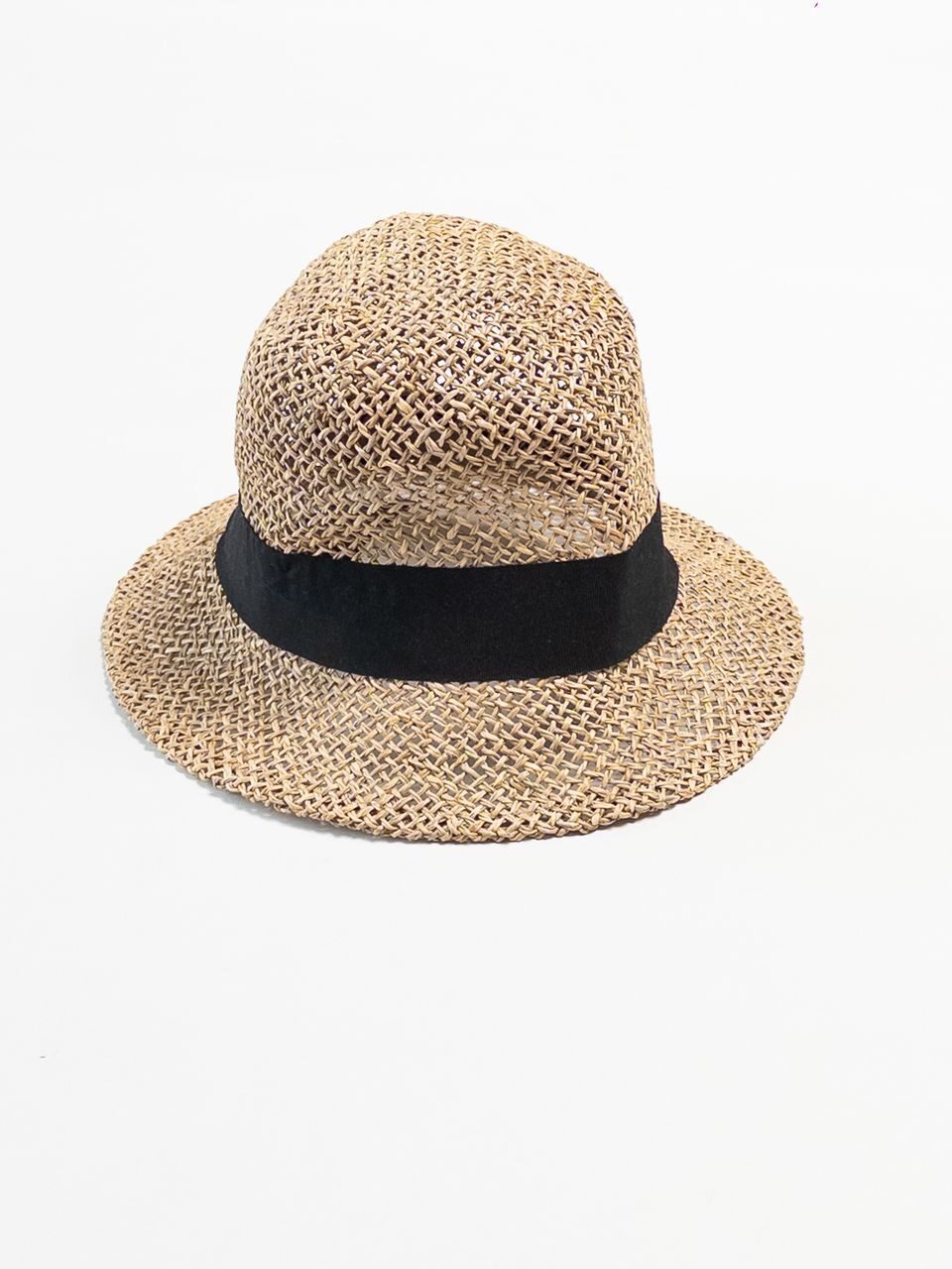 Шляпа соломенная женская цвет черный/желтый (окружность головы 56 см ) H&M *маломерит на окружность 54 см