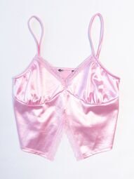 Топ из плотной эластичной ткани с блеском цвет розовый размер EUR 40-42 (rus 46-48) Primark