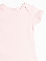 Боди хлопковое для девочки цвет светло-розовый на рост 62-68 см 3-6 мес TU (дефект шва правый рукав)