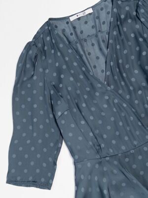 Блуза с запахом цвет серо-синий размер  UK 8 (rus 42-44) BY VERY