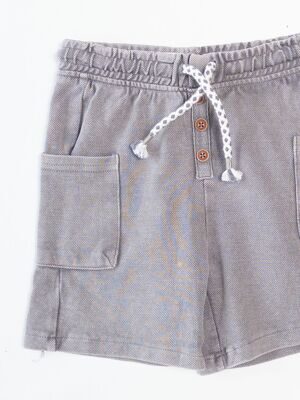 Шорты из рельефной ткани с утягивающим шнурком в поясе/карманами цвет серый рост 80 см RESERVED