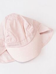Кепка хлопковая для девочки цвет розовый/белый принт горох окружность головы 40-42 см 0-3 мес H&M