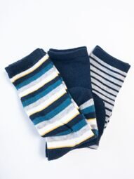 Носки высокие для мальчика комплект из 3 пар цвет серый/синий/полоска на 18-24 мес размер обуви 21-22 OVS