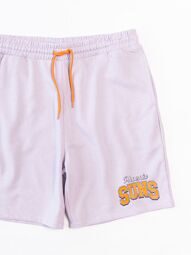 Шорты с начесом мужские с утягивающим шнурком в поясе/карманами цвет лавандовый/оранжевый с принтом размер XL Primark