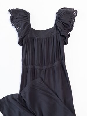 Комбинезон с английской вышивкой рукава-бабочки цвет черный для девочки на рост 116 см H&M