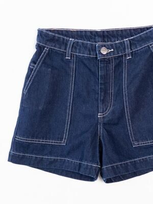 Шорты джинсовые женские застежка молния/пуговица с карманами цвет синий размер 24 ( rus 38-40) MONKI