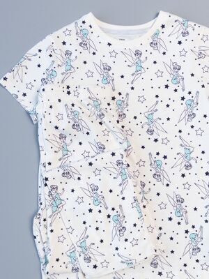 Пижама хлопковая для девочки футболка + брюки цвет молочный принт феи рост 146 см Primark