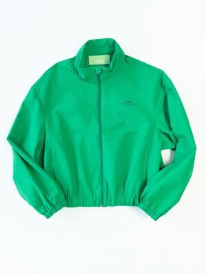 Куртка-ветровка без подкладки укороченная снизу на резинке цвет зеленый размер EUR S (rus 42) JJXX