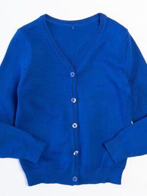 Кардиган трикотажный для девочки на пуговицах цвет синий  рост 110-116 см George