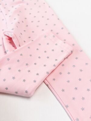 Леггинсы хлопковые для девочки цвет розовый принт блестящие звезды рост 86 см  Primark
