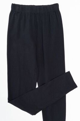 Леггинсы для девочки хлопковые цвет черный на рост 140 см 9-10 лет H&M (дефект левая калоша короче на 1 см)