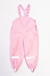 Полукомбинезон-дождевик для девочки со штрипками и светоотражающими элементами цвет розовый на рост 98 см impidimpi