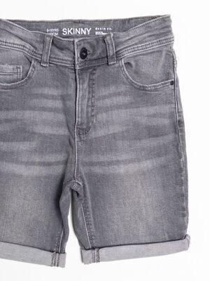 Шорты джинсовые для мальчика с утягивающей резинкой в поясе с карманами/молния/пуговица цвет серый рост 140 см Primark