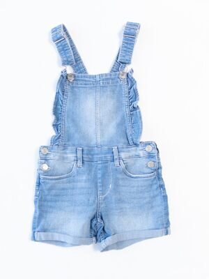 Комбинезон джинсовый для девочки на регулируемых бретелях/кнопках с карманами цвет голубой рост 122 см H&M