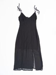 Платье с разрезом черное XS (Rus 40) H&M