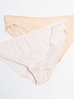 Трусы женские бикини комплект из 2 шт хлопковые цвет бежевый/персиковый размер EUR 42/44 (rus 48-50) Primark